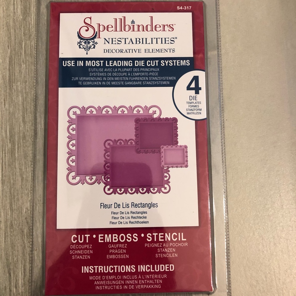 Spellbinders Fleur De Lis Rectangles Dies